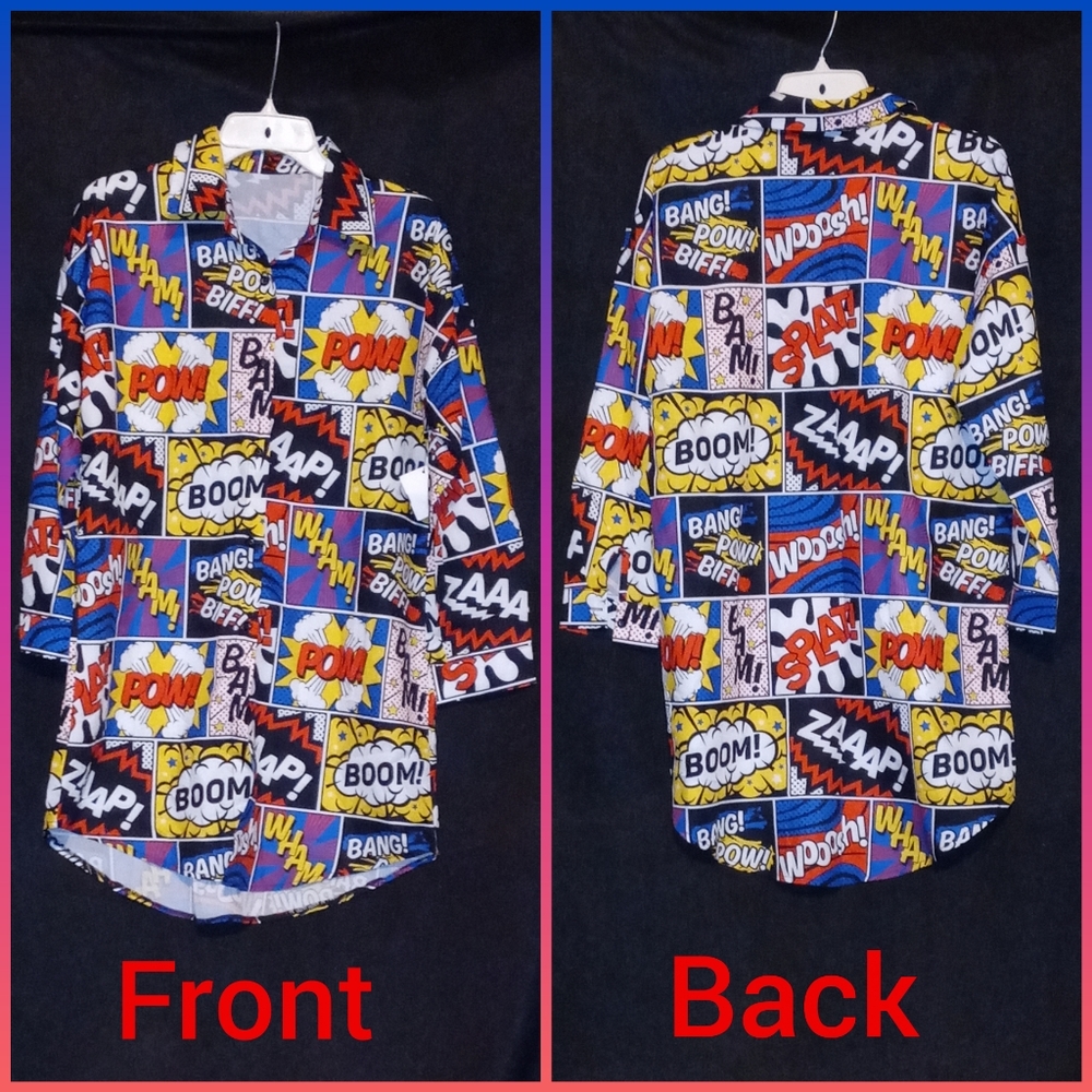 Long-Sleeve Multi-Colored Shirt Dress